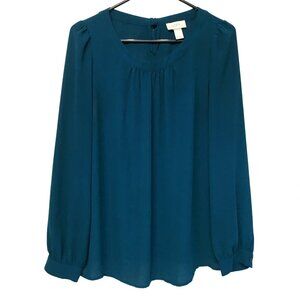 Loft Women's Teal Blouse Size Medium